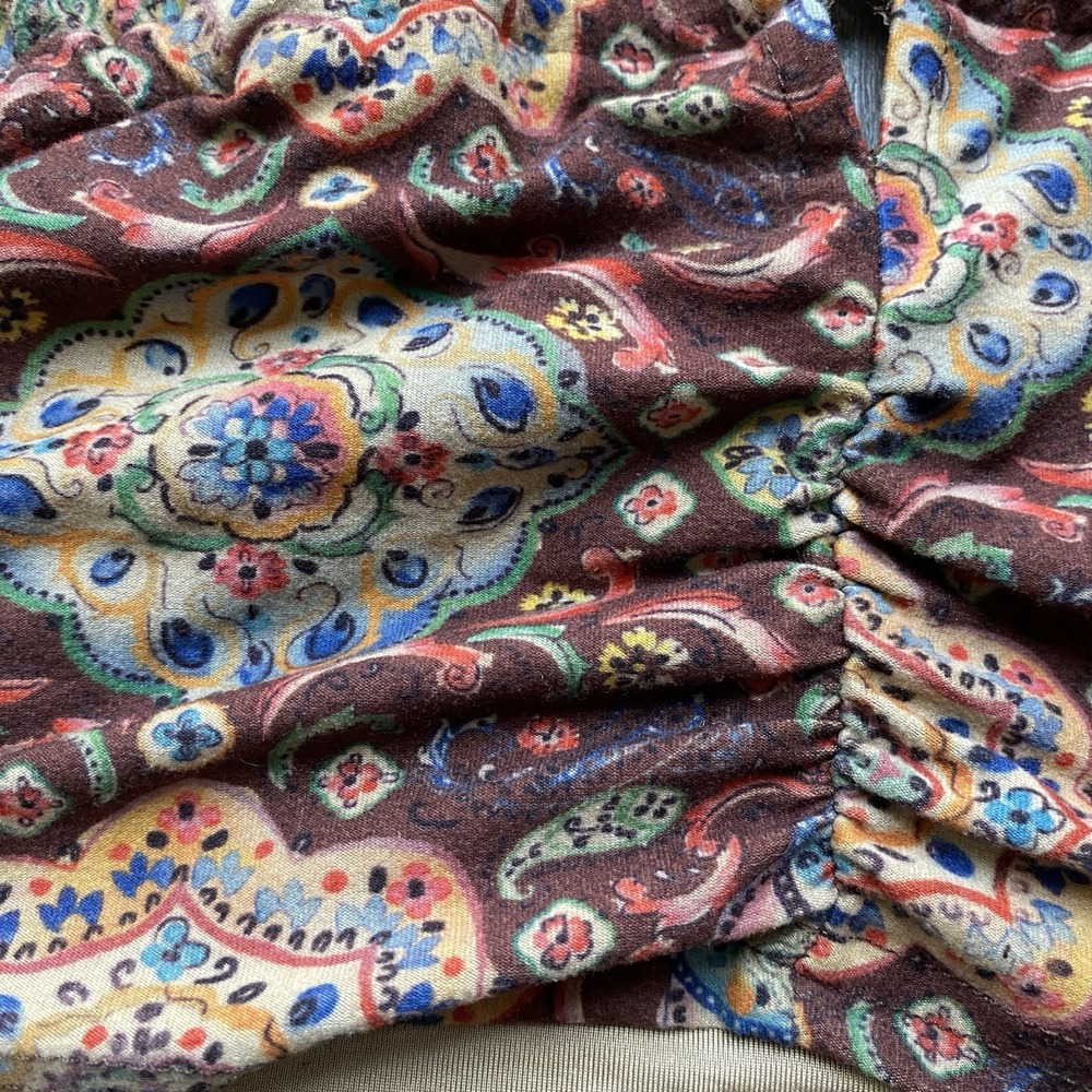 Cider Bohemian Paisley Print Halter Tie Top Size Medium Western Fall 1648 - Picture 6 of 8